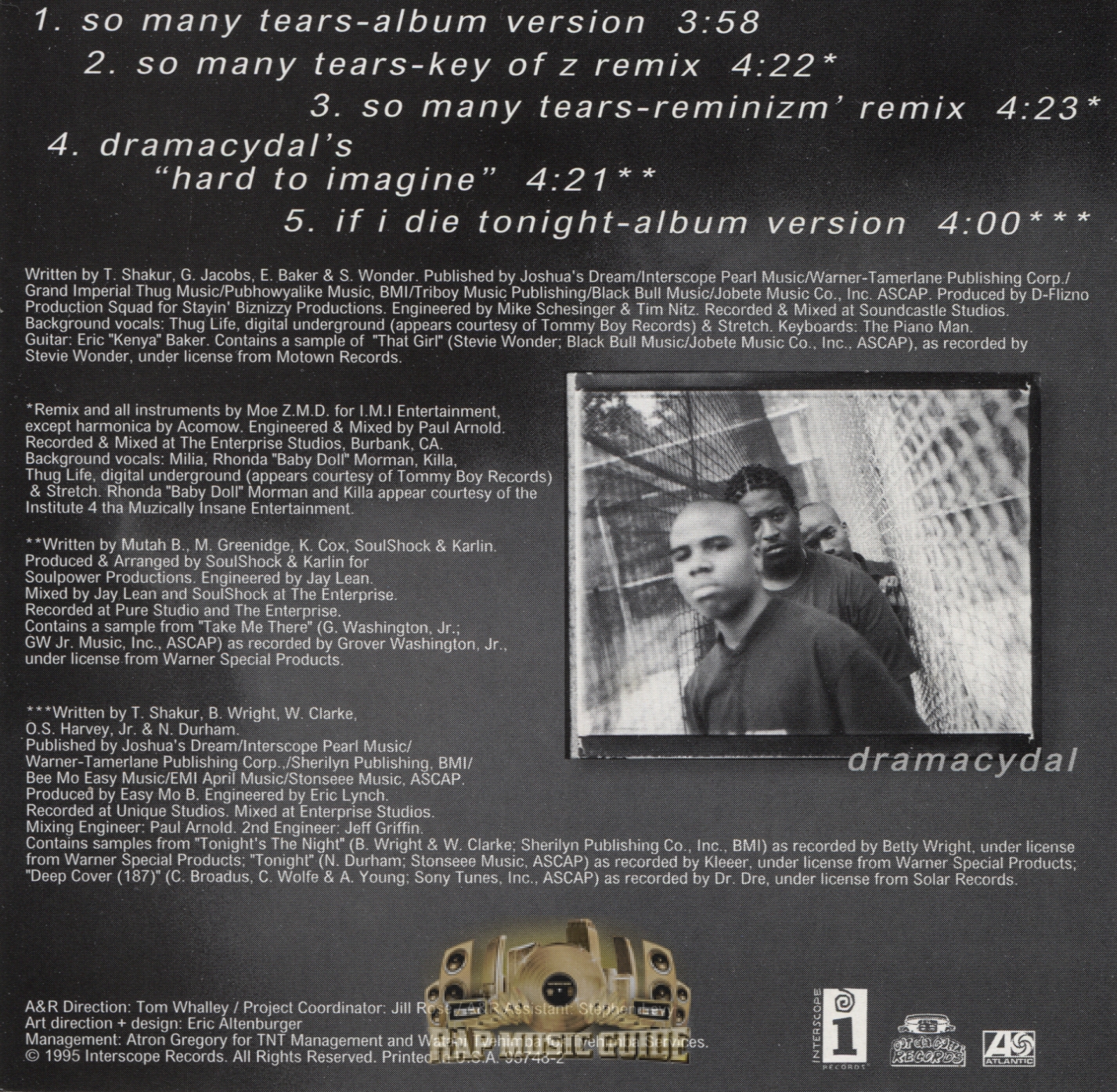 2Pac So Many Tears Single. CD Rap Music Guide